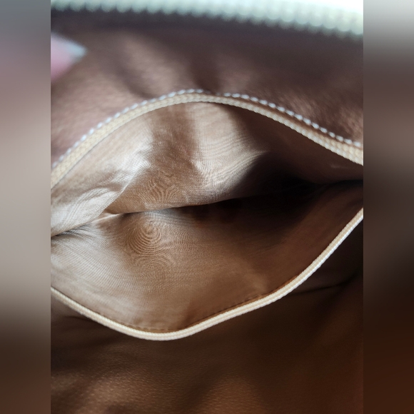 Céline Vintage Macadam Canvas Hand Bag PVC Leather Beige - Picture 12 of 16